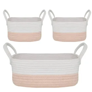 Living Textiles | 3pc Storage Set - Blush/white