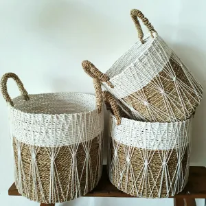 Mac Set 3 Raffia & Straw Grass Basket Set