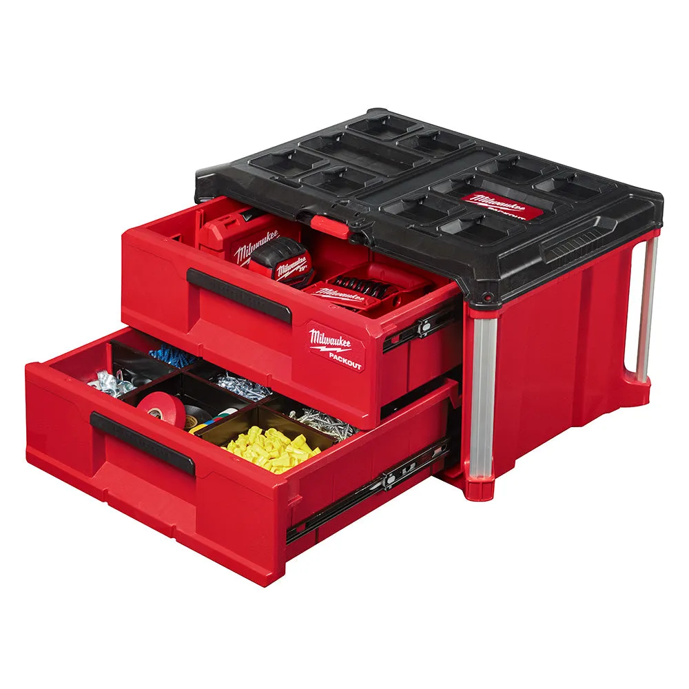 Milwaukee 48-22-8442 PACKOUT 2 Drawer Durable Tool Box w/ 50lbs Capacity