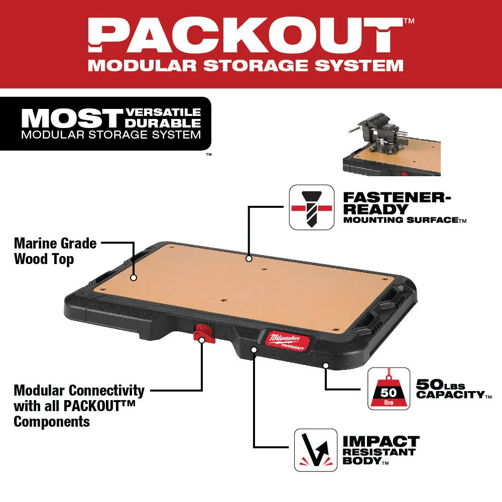 Milwaukee 48-22-8442PO PACKOUT 3 / 2 Drawer Combo Tool Box w/ Work Top / Dolly