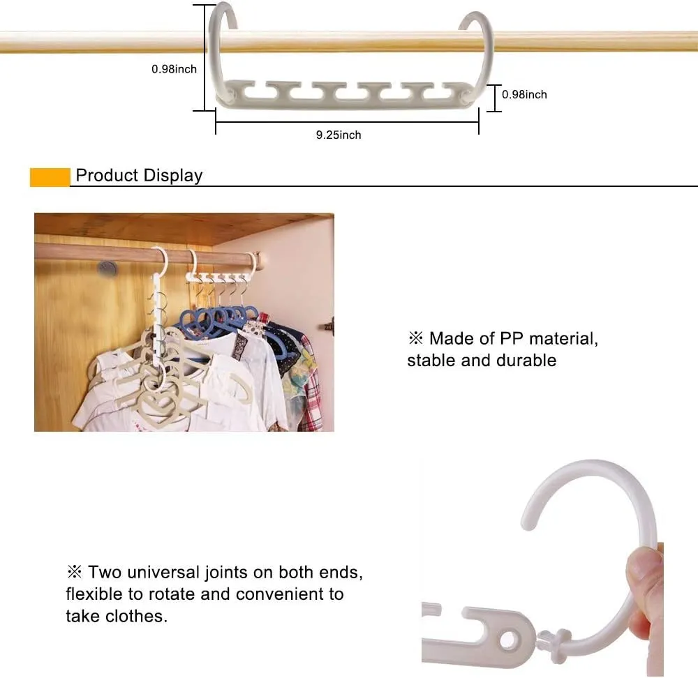 Multifunctional Space Saver 8-Pack Clothes Hangers