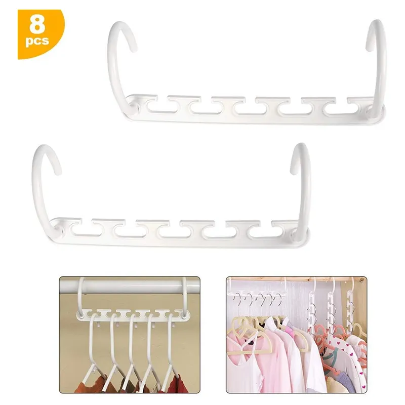 Multifunctional Space Saver 8-Pack Clothes Hangers