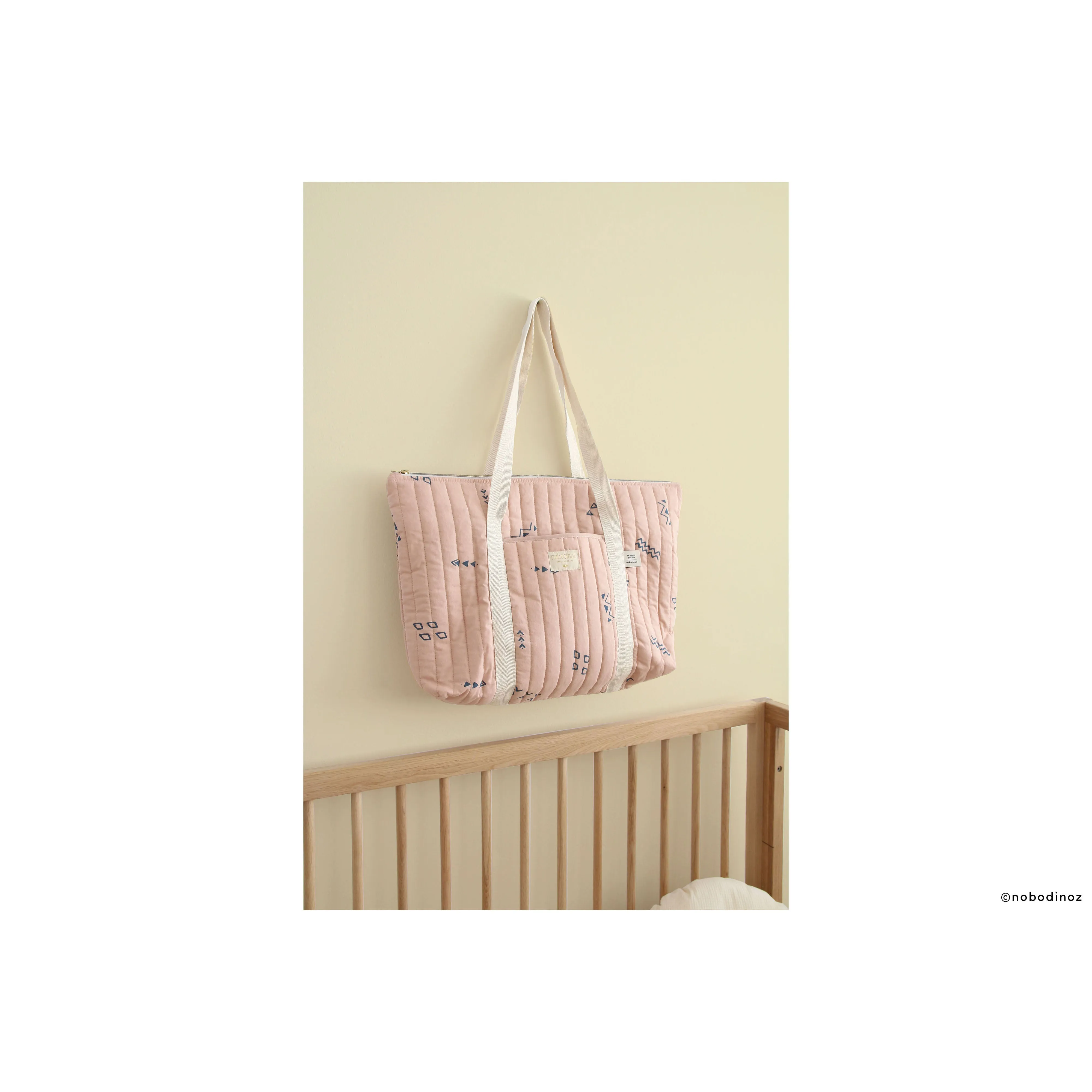 nobodinoz Paris Maternity Bag Blue Secrets/Misty Pink