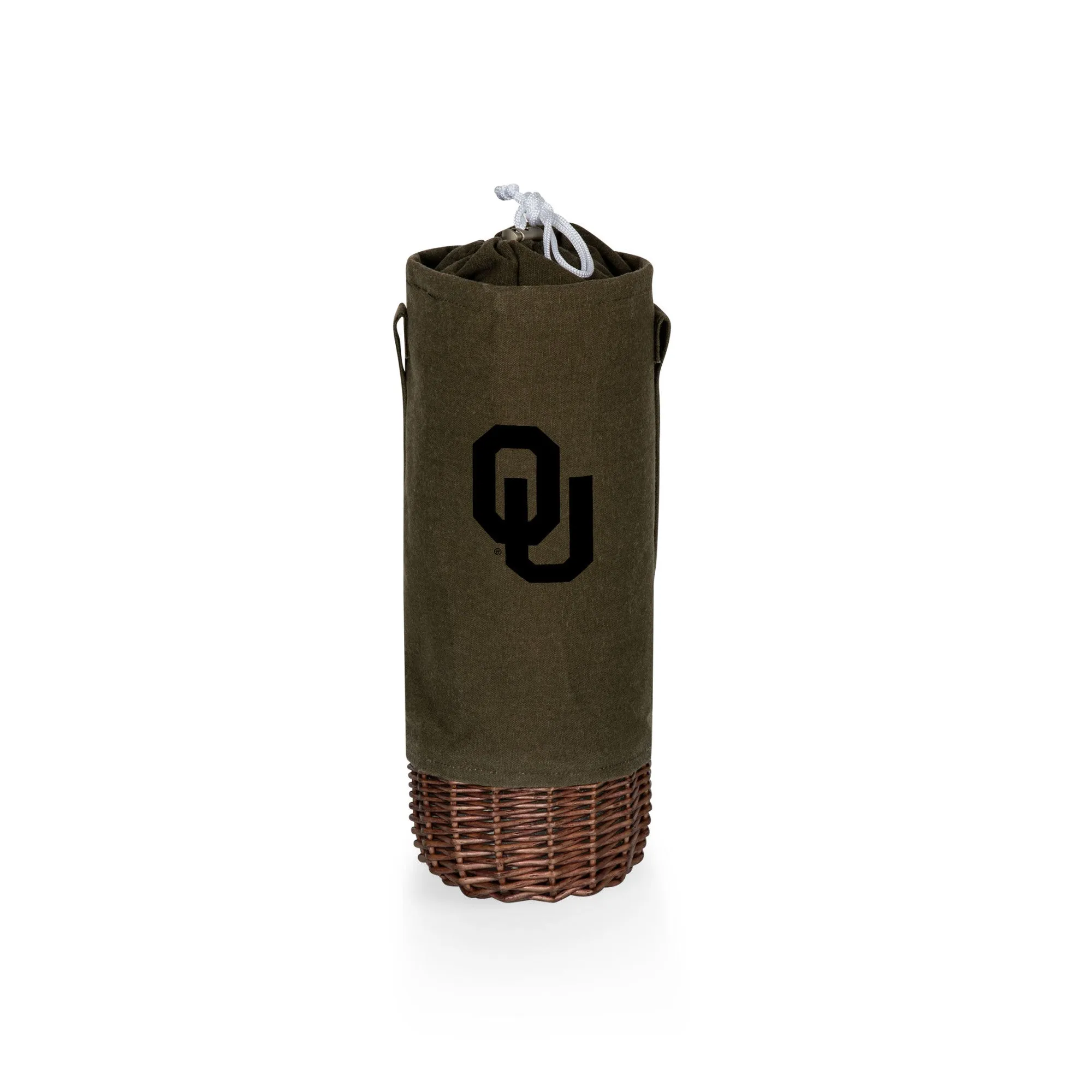 Oklahoma Sooners - Malbec Insulated Canvas and Willow Wine Bottle Basket