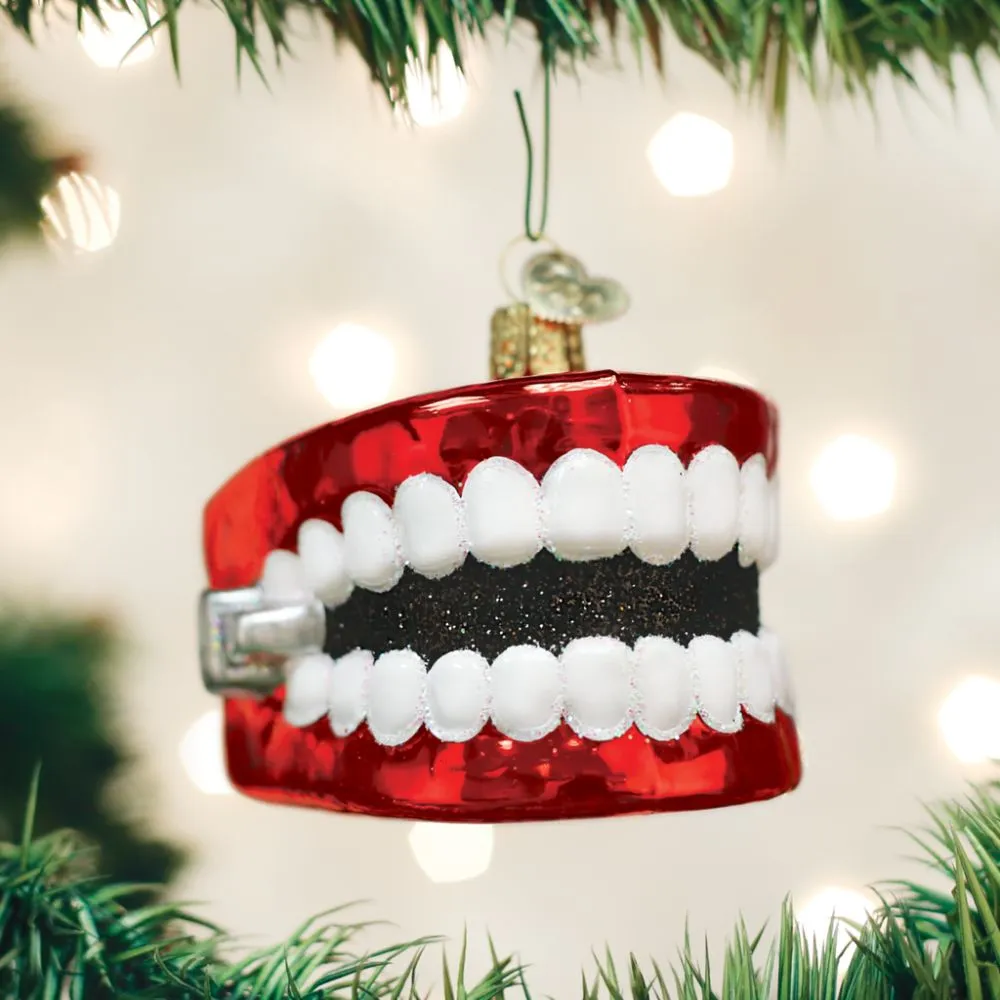 Old World Christmas Wind Up Teeth Ornament