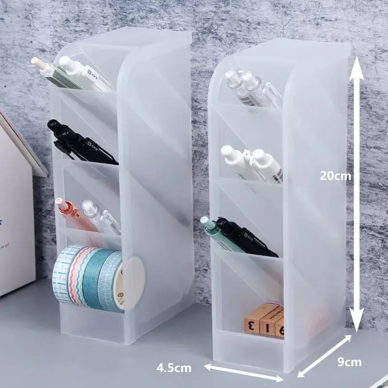 Plastic Pen Holder, Cosmetic Organizer Box, Storage Container Case