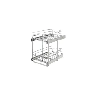 Rev-A-Shelf / 5WB2-1218CR-1 / Two-Tier Bottom Mount Pullout Steel Wire Organizer