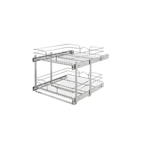 Rev-A-Shelf / 5WB2-2122CR-1 / Two-Tier Bottom Mount Pullout Steel Wire Organizer