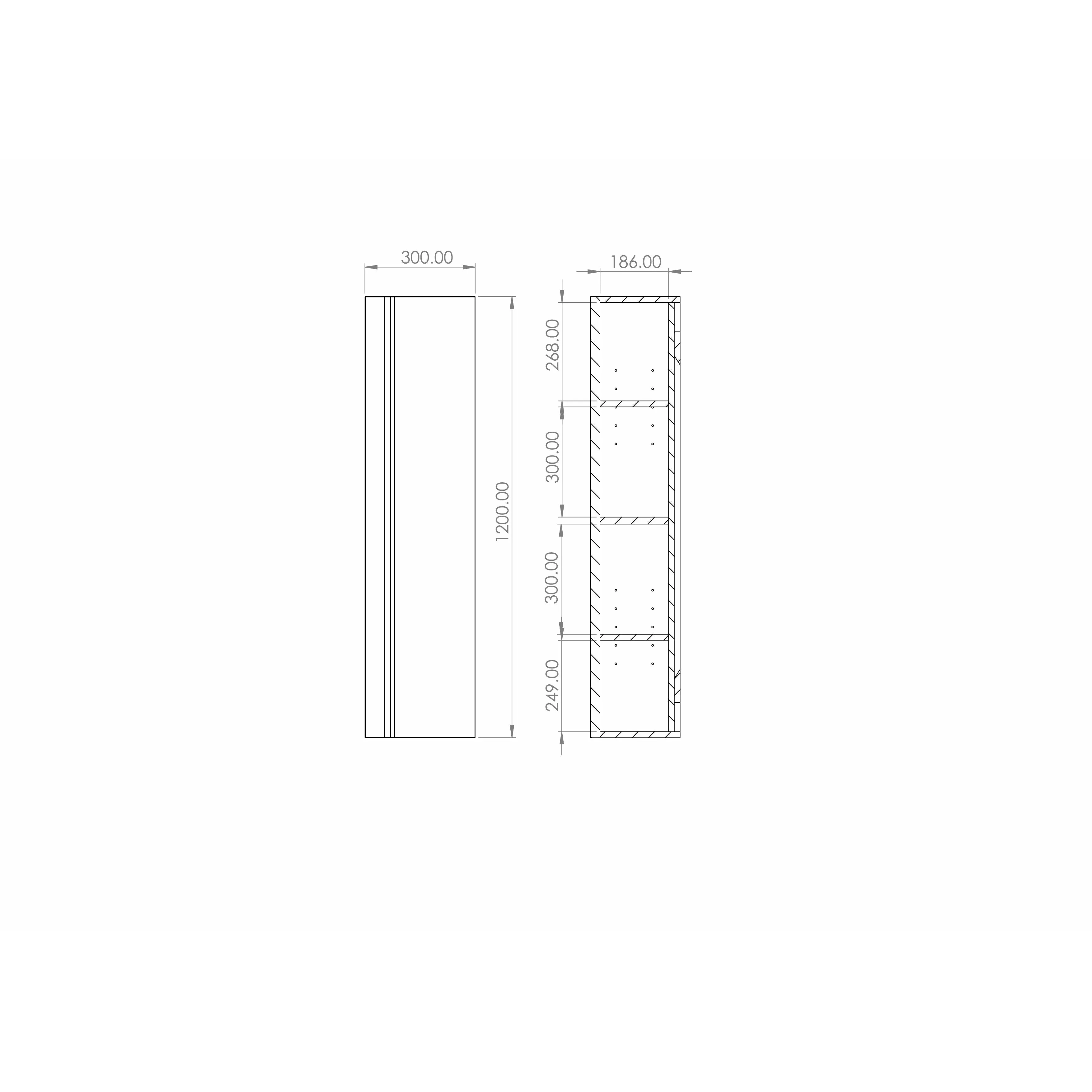 Saneux MATTEO 30cm Side Unit Gloss White