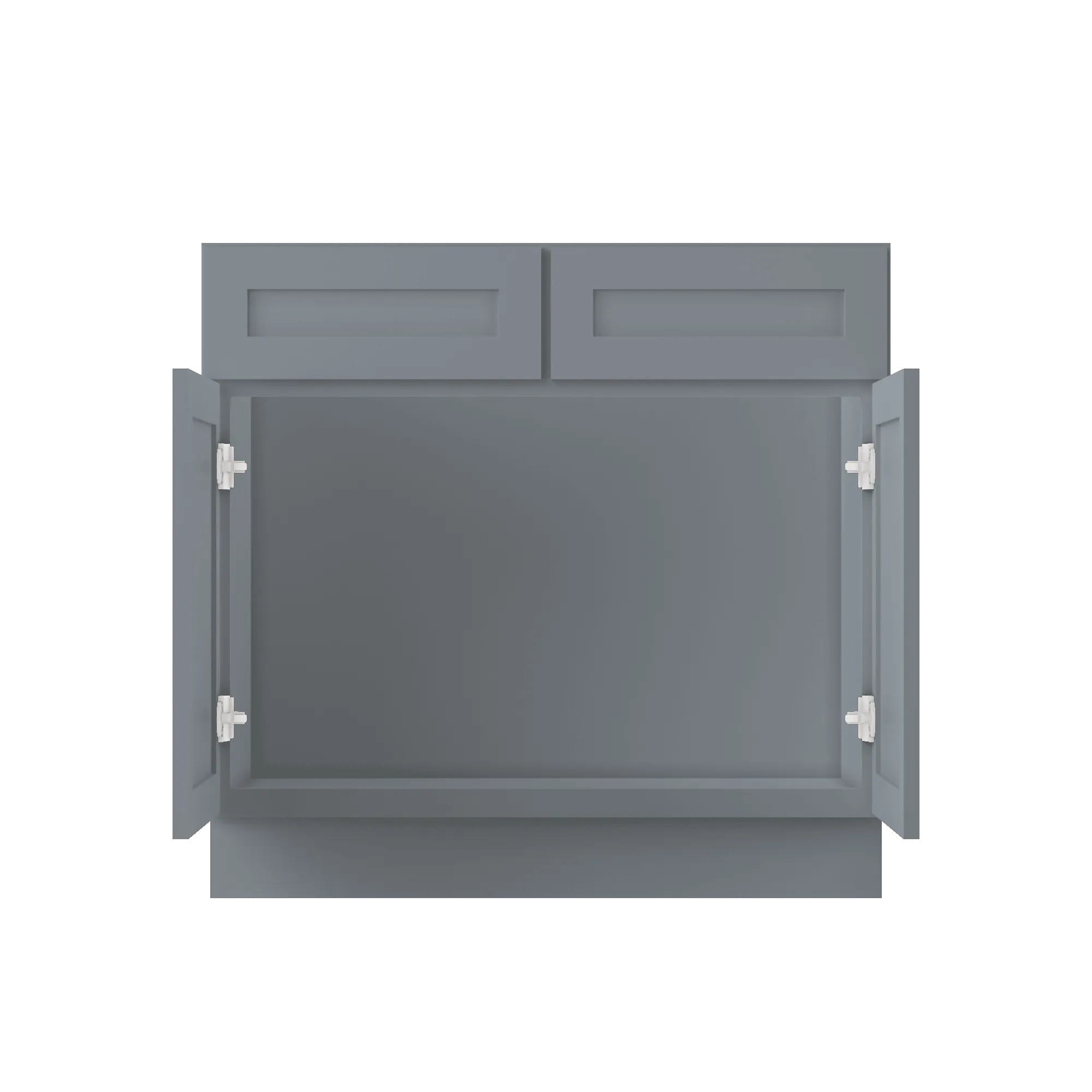 Sink Base Kitchen Cabinet SB36 Colonial Gray LessCare 36 in. width 34.5 in. height 24 in. depth