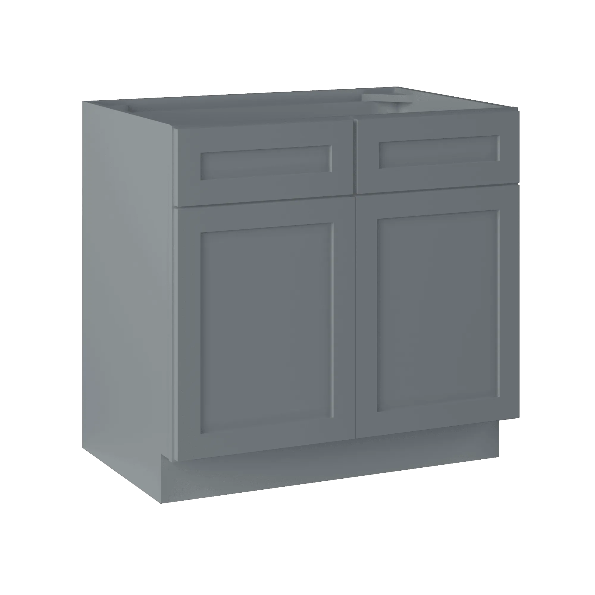 Sink Base Kitchen Cabinet SB36 Colonial Gray LessCare 36 in. width 34.5 in. height 24 in. depth