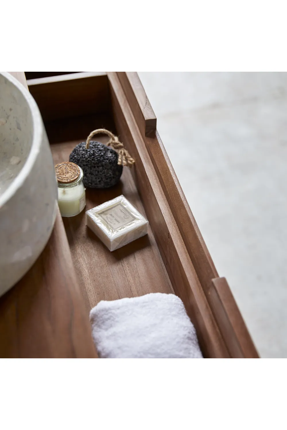 Teak Wall Mounted Vanity Unit | Tikamoon Baker