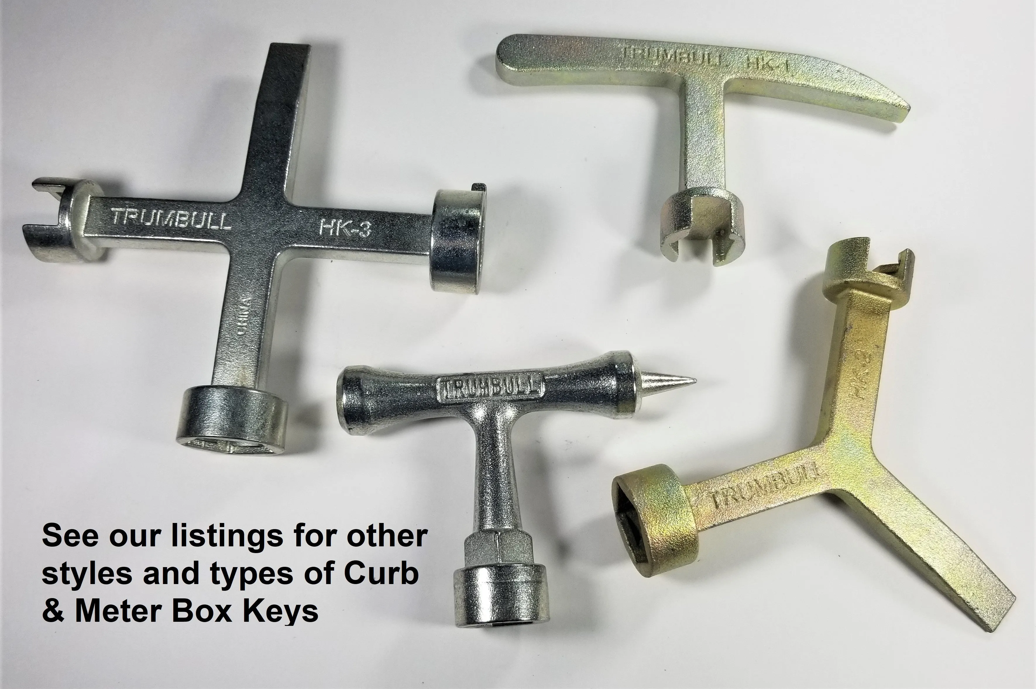 Trumbull Meter Box & Curb Box Hand Key HK-0, Standard Pentagon Nut, T-Handle with Pick