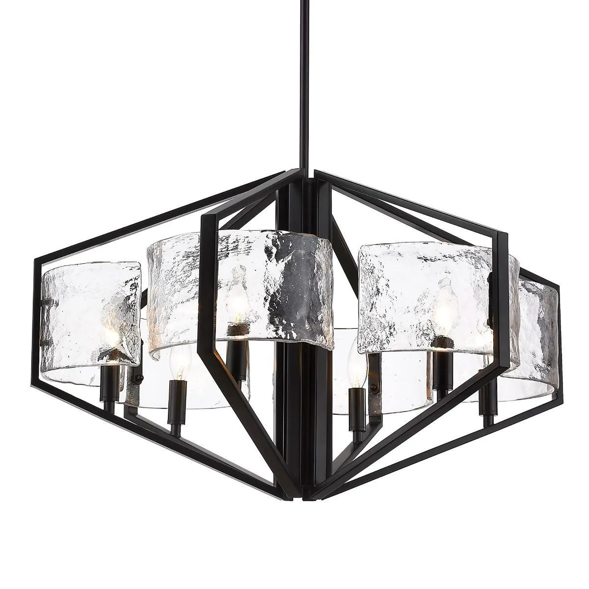 Varsha6 lights 28 in. Chandelier Black Finish