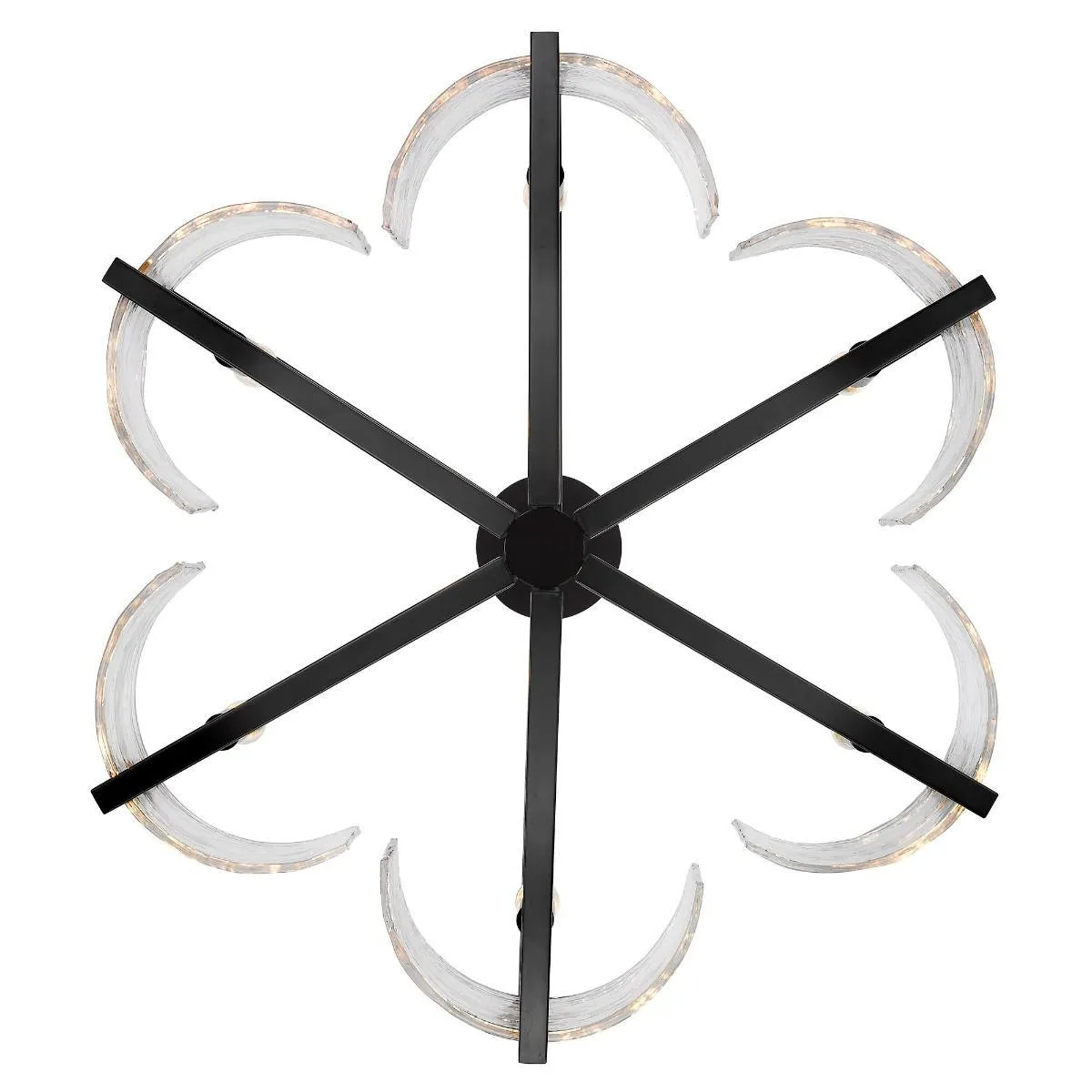 Varsha6 lights 28 in. Chandelier Black Finish