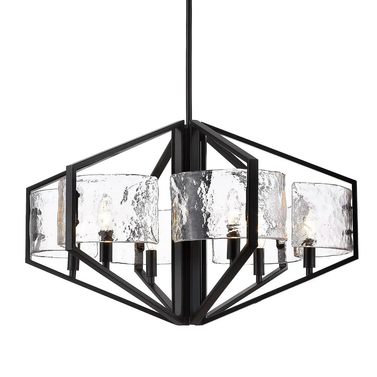 Varsha6 lights 28 in. Chandelier Black Finish