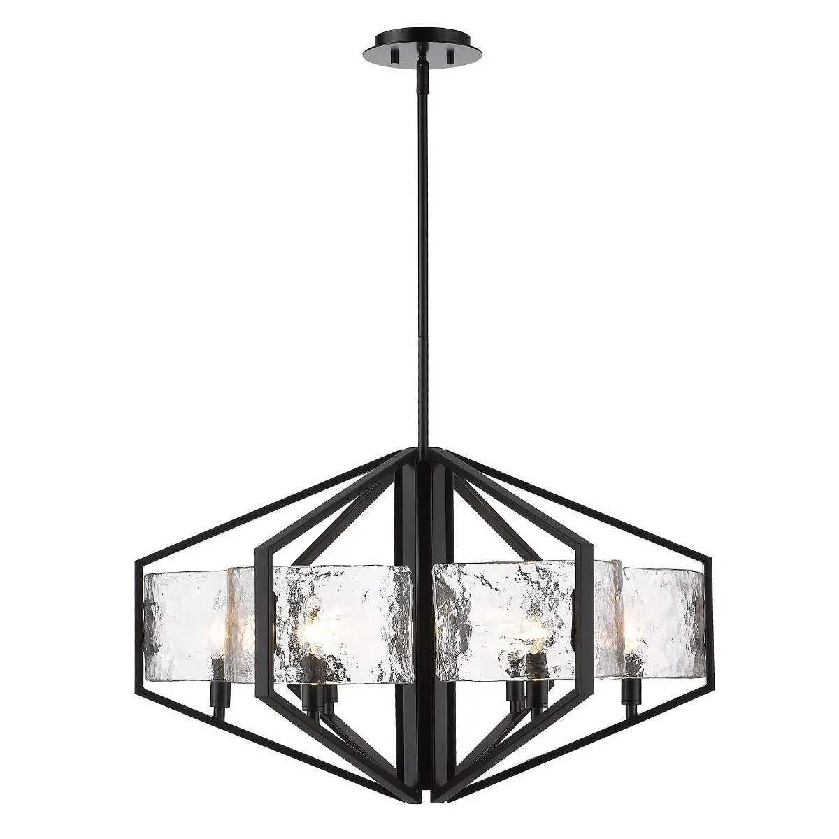 Varsha6 lights 28 in. Chandelier Black Finish