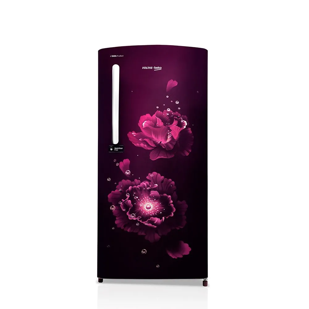 Voltas Beko RDC220A/W0FPET 185L 5 Star Direct Cool Refrigerator FAIRY FLOWER PURPLE