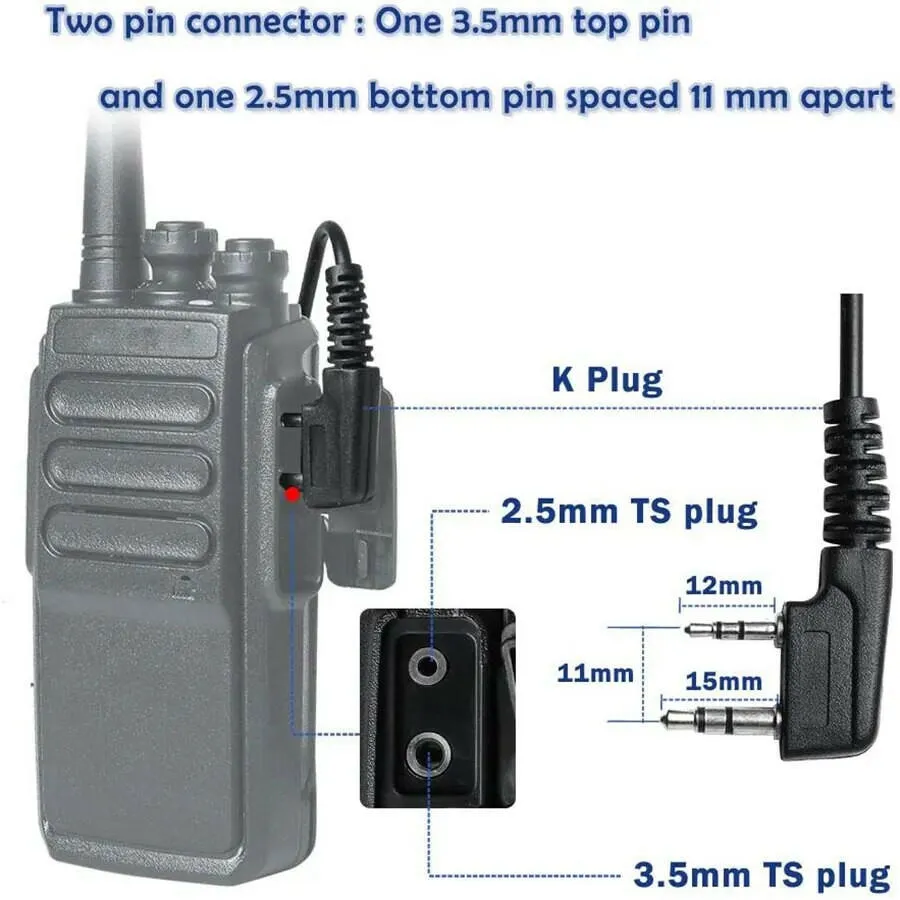 Walkie Talkie Earpiece with Mic Headset for Baofeng UV-5R BF-888S Arcshell Retevis H-777 RT21 RT22 Ken