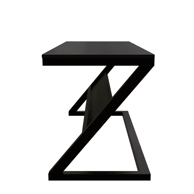 Wooden Twist Z-Shaped Executive Study Desk Table laminated Top with Steel Base